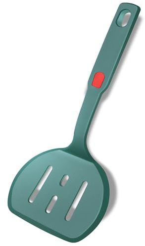 Contiup Spatola in silicone per uso alimentare, spatola rotonda scanalata per pancake per pentole antiaderenti per omelette, spatola per uova, spatola per frittata, resistente al calore fino a 315,6 °