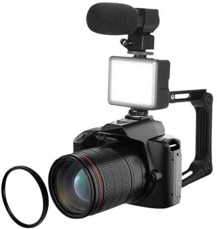 Caméscope 4K Ultra HD16X Zoom Numérique Caméscope WiFi IR Vision Nocturne avec Vlogging Lumière de Remplissage pour YouTube Caméra