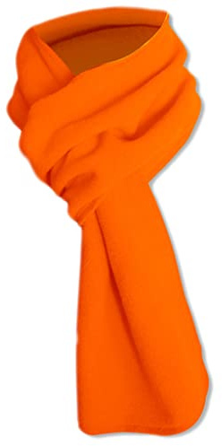 ZEPFJHE Bufanda de forro polar cálida de moda, suave, ligera, color sólido, para otoño e invierno, para mujeres, hombres, niñas y niños, Naranja Fluorescente, M