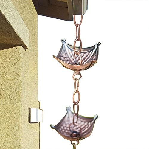 Catene da Pioggia Catena Antipioggia Catene da Pioggia Giapponesi Extra Lunghe, Catena Parapioggia In Metallo per Grondaie, Catene da Pioggia per Giardino di Casa e Giardino(Style1,200cm(6.5ft))