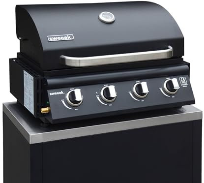 sweeek - Gasgrill mit 4 Brennern zum Stellen auf einen Unterschrank, mit Fettauffangschale - Grimaud