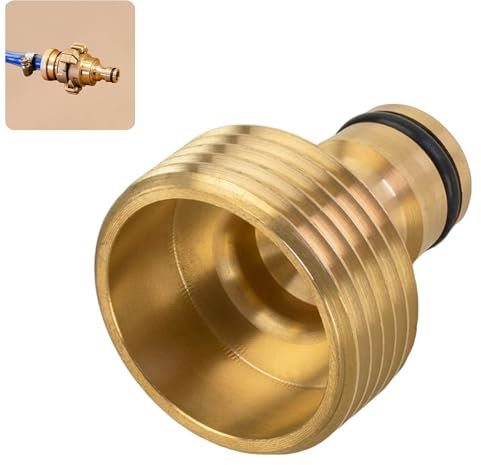 Raccord rapide en laiton avec filetage extérieur de 1 et raccord enfichable pour tuyau d'arrosage (compatible avec le système d'emboîtement Gardena)