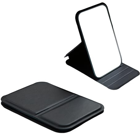 Miroir de voyage tactique robuste | Kit de toilettage compact et pliable pour hommes | Miroir portable de poche avec support | Miroir de table et portable robuste pour les hommes en déplacement