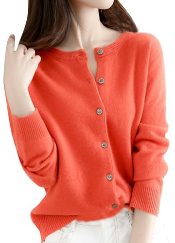 Gilet Femme Cardigan Pull Cachemire Col V Long Grande Taille Gilets Chic et Elegant LéGer Manches Longues Laine Cardigan avec Boutons Pull En Tricot Mode EláStique Top Hiver Chaud Vetement Femme