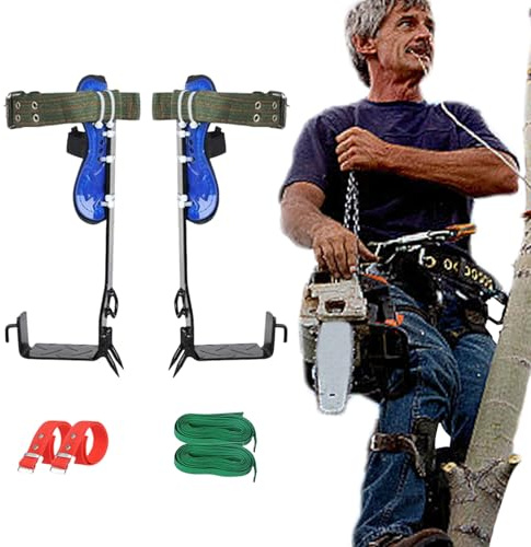 Kit D'équipement Pour Grimper Les Poteaux - Arbres De Pointe D'escalade Professionnelle, Équipement Réglable Avec Sangles De Sécurité | Jardinage Domestique Et Activités Par Équipement D'escalade Prom