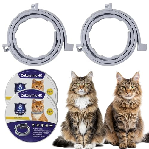 2 Pack Cat Collar with Natural Essential Oils, Gentle Everyday Protection, 16 Months of Use, Waterproof & Adjustable, Safe for Cats Over 7 Weeks