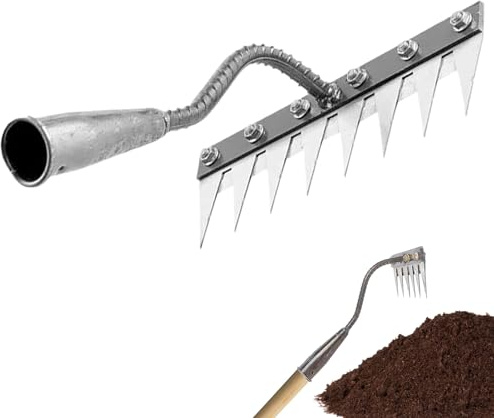 Desmalezador de garra - Acero al manganeso desmontable 7/8 dientes | Herramienta de desmalezado manual con mango ergonómico Jardinería duradera y eficiente | Extractor de deshierbe manual desmontable