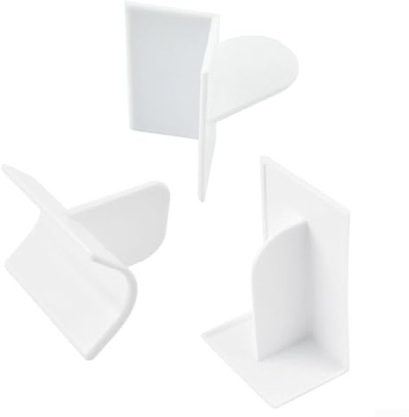 Hosrivae Juego de 3 piezas de alisador de pasteles con mango integrado, raspador de glaseado y herramienta de glaseado para fondant, crema y pastelería, y accesorio curvo, blanco, 20 x 6 x 10 cm