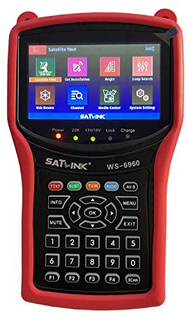 SHYSKY WS-6960 DVB-S&DVB-S2 HD MPEG4 Receptor de TV por satélite Medidor de constelación Analizador de visualización LCD de 4.3 Pulgadas