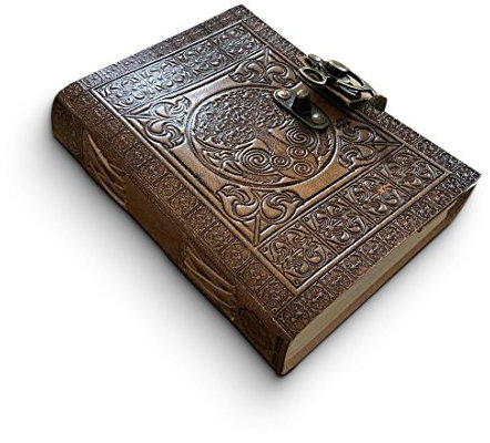 DreamKeeper Handgefertigtes Ledertagebuch – Reisenotizbuch mit keltischer Prägung – Antikes Lebensbaum-Design – Wunderschönes handgefertigtes Buch als Geschenk oder Reisenotizbuch