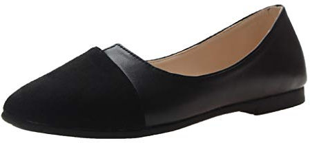 Yowablo Chaussures Femmes Splice Couleur Appartements Mode Bout Pointu Ballerine Ballet Flat Slip on (40,Noir)