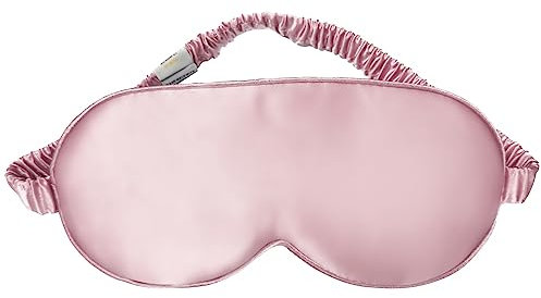 YUNCHI 100% Schlafmaske Seide Damen Herren Bequem Bio Satin Schlafbrille Silk Sleeping Eye Mask Augenmaske 19 Momme Reine Maulbeerseide Stoff Augenbinde Zum Schlafen - Set mit Ohrstöpseln (Rosa)