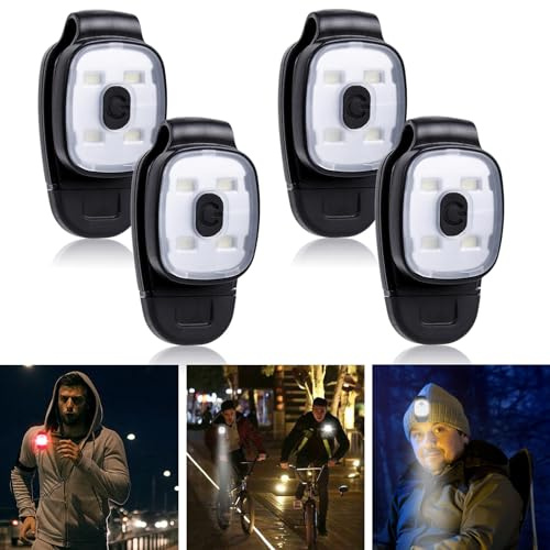 Leikurvo Lot de 4 petites lampes frontales d'extérieur - Mini lampe frontale - Rechargeable par USB - Lumières de course pour la course, le jogging, le camping, la randonnée, l'alpinisme
