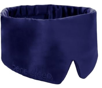 bene-sleep® verbesserte Schlafmaske – Neues Modell – Schlafkomfort aus 100% Maulbeerseide | Seidenschlafmaske für erholsamen Schlaf | Hautfreundlich & fördert längeren REM-Schlaf | 100% lichtdicht