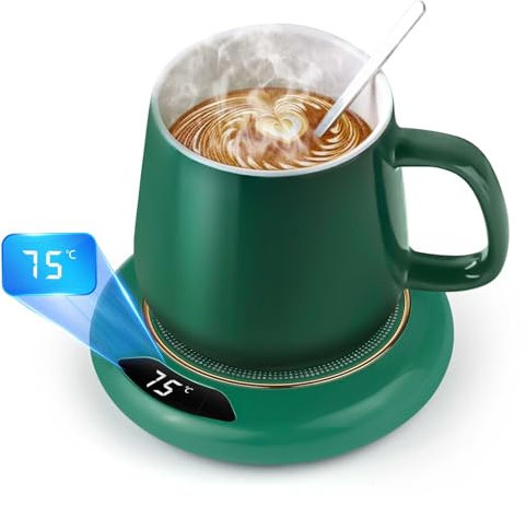 Coffee Mug Warmer for Desk, Smart Cup Warmer, Mug Warmer with 3 Temperature Settings & Touch Screen Switch, Electric Beverage Warmer for Heating Coffee, Water, Milk, Tea, Hot Chocolate (10*2.3*12)