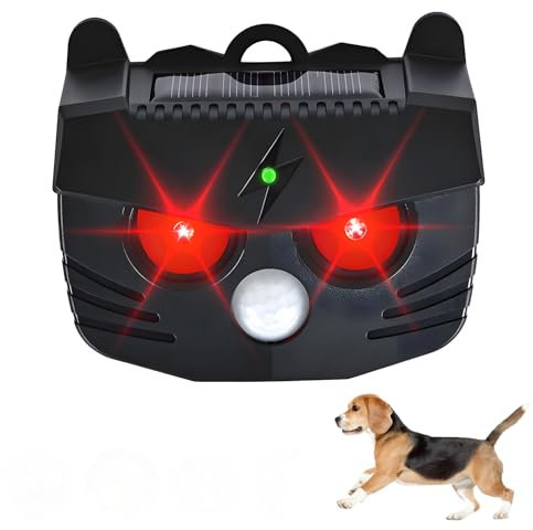 ALLOMN Solar Animal Repeller, Ultrasonic Solar Animal Repellent Predator Lights Waterproof Animal Deterrent Devices Solar Nighttime Animal Repeller Skunk Raccoon Deer Repellent for Garden Yard Farm