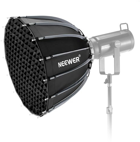 NEEWER Basics Parabolic Softbox Set, 21.7 Inch Quick Release Bowens Mount Softboxes with Light Diffusers, Compatible with Godox, Compatible with Aputure 600d Studio Video Recording Lighting, NS36P