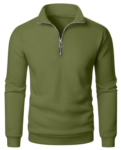 Men's Jumpers Quarter Zip Sweatshirts for Men Stand Collar Long Sleeve Pullover 1/4 Zip Jumpers Mens Plain Classic Fit Sweater Lightweight Work Sweatshirt Autumn Winter Warm Tops Comfy Daily Wear