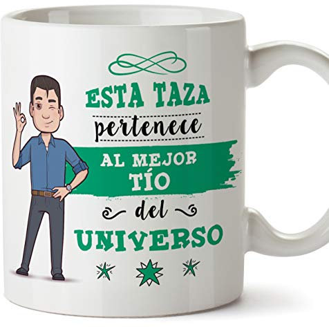 MUGFFINS Tazas Tío - Esta Taza Pertenece al Mejor Tío del Universo -Taza Desayuno Original/Idea Regalo Cumpleaños. Cerámica 350 mL