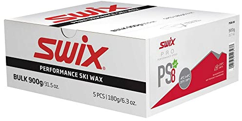 Swix PS8 Red Pro Speed Ski and Snowboard Iron-On Wax for Warmer Temperatures, 900g