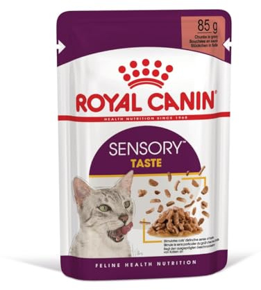 ROYAL CANIN Sensory Taste | 12 x 85 g | Nourriture Humide pour Chats Adultes | pour stimuler Le Sens du goût | Soutien de la santé urinaire | Morceaux en Sauce