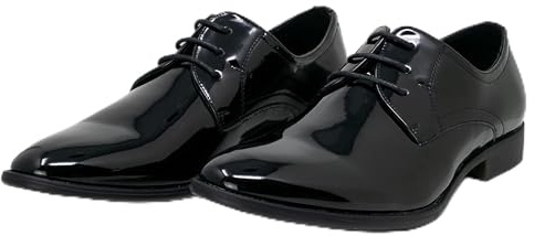 Smokies Zapatos de charol Edward clásicos y con forro de piel para hombre, zapatos de esmoquin (EU Edward), Negro , 40 EU
