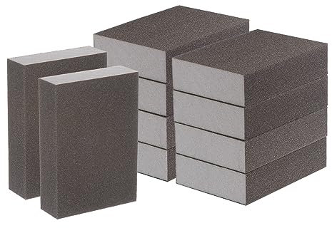 sourcing map 10pcs Superfine Sanding Sponge Blocks 500-600 Grit Foam Sanding Block for Polishing Kitchen Metal Wood Drywall, 100x70x25mm