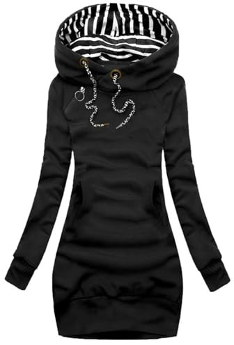 Dam tröja klänning huv vår höst dam långärmad huvtröja klänning höst vinter Casual Slim tröja hoodies klänning