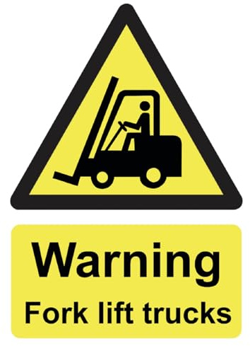 Warning Forklift Trucks Fork Lift Truck Health & Safety Sign Self Adhesive Sticker A4 297mm x 210mm