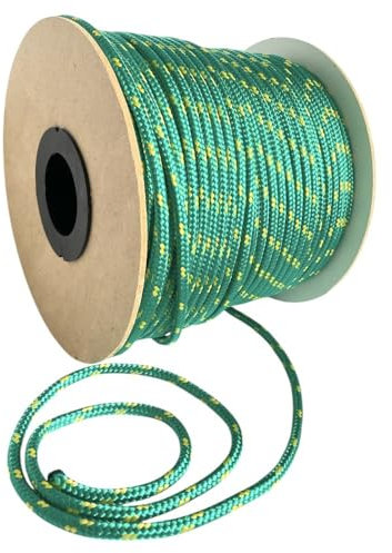 BK Shop Polypropylenseil 6 mm x 100 m - Geflochtene Schnur PP Grün - Wasserdichtes Seil mit Kern - UV-beständiges Zugseil - Polypropylen-Kordel für Bauwesen, Verkehr, Segeln und Wassersportarten