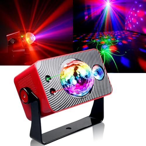 Rechargeable Party Lights, Disco Light, DJ Strobe Stage Lights LED Projector, Sound Activated with Remote Control for Parties Birthday Christmas Gift Wedding Karaoke KTV Bar Home Halloween Decorations
