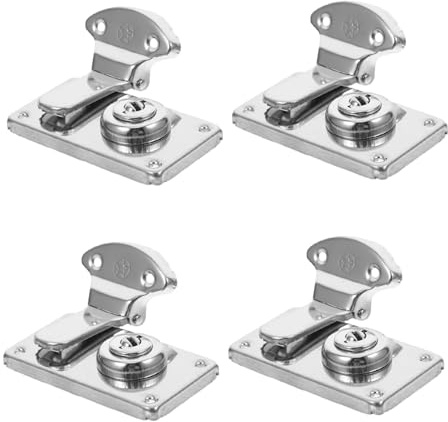 NUOBESTY Lot de 4 serrures rétro pour petites valises avec système gauche-droite, fermeture de boîte en bois et boîte à bijoux pour projets DIY Facile à installer et multifonction