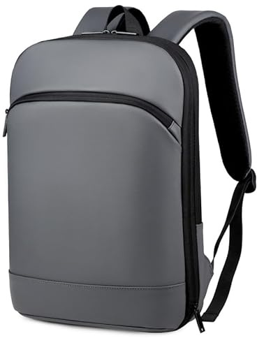 Kommodum - Zaino Porta PC Ultra Slim Espandibile per Portatile fino a 16 pollici Borsa Sottile Leggero per Computer Notebook Laptop in Membrana Impermeabile KM20 (Grigio)