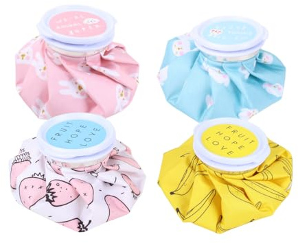Kellegour 4 Piezas Bolsa de Hielo Reutilizable,Bolsas de Agua Caliente para Terapia de Frío,Calor y Alivio del Dolor con Tapa,Rodillera Hielo para Fiebre sin Fugas Para Cabeza/Cuello/Hombros/Rodillas