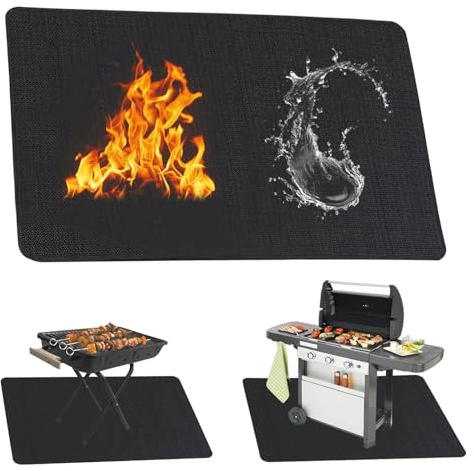 Esterilla para barbacoa, protección del suelo, 120 x 100 cm, base ignífuga, esterilla de protección contra el fuego, alfombrilla de silicona de fibra de vidrio para barbacoa, chimeneas, etc