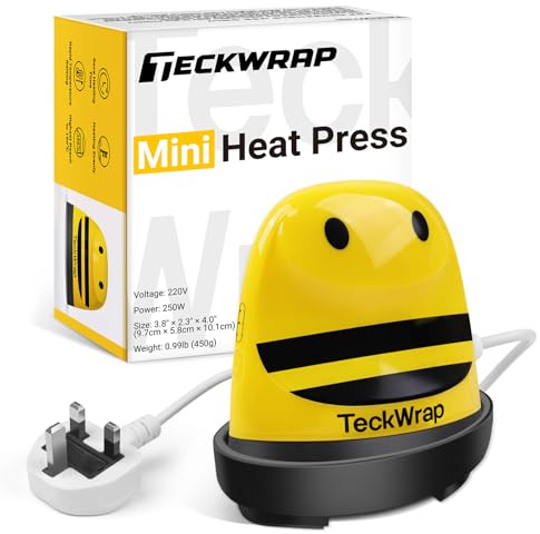 TECKWRAP Mini Heat Press Machine for T Shirts Heat Press Iron On Vinyl | Portable Small Iron for Heat Transfer, Heats Up Quickly, Iron Press for HTV Sublimation Heat Transfer Paper DIY Fabrics