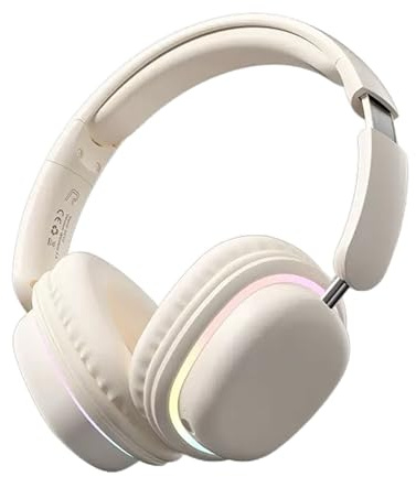 eBoutik - Gaming Headphones with Microphone & Noise-Cancelling, 3.5mm Wired Jack & Surround Sound for Universal use Gaming, Streaming, Vlogging etc (White)