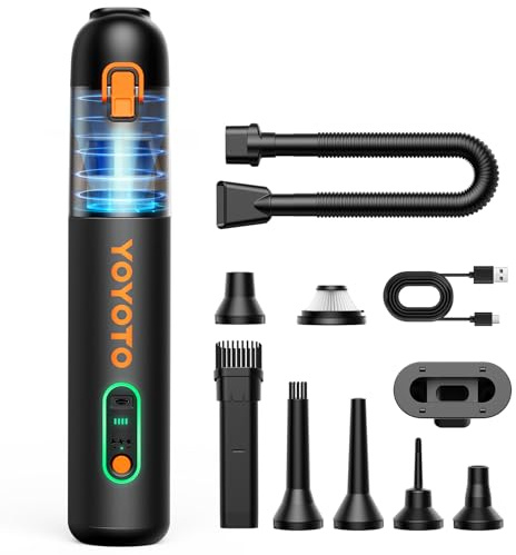 yoyoto Car Vacuum Cleaner, 4-in-1 Handheld Vacuum Cleaner Cordless with 22000Pa Suction Power, 15-45Min Runtime, 2H Fast Charge, 2 HEPA Filters, Portable Hand Held Mini for Car, Home, Office