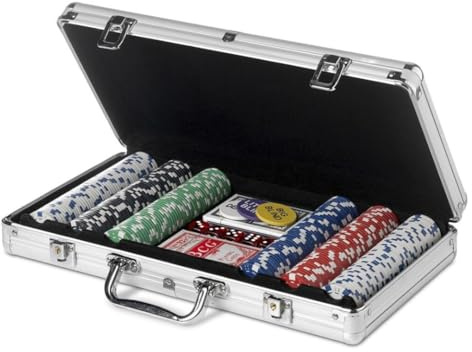 ROCKING GIFTS Valigetta in alluminio Poker 300 fiches 11,5 gr: custodia per il trasporto di gettoni Poker, valigetta Poker Professional, scatola gettoni Poker Alluminio