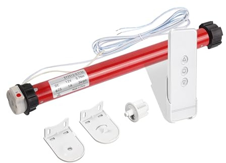 Rollerhouse DC12V EY2512 Shade Motor Electric Blind Motor Remote Control Wired Compatible with 38mm Shade Tube DIY Electric Roller Blinds/Shades