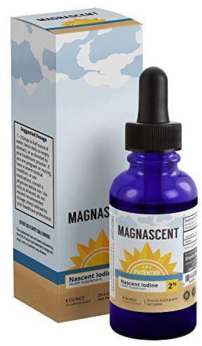 MAGNASCENT Nascent Iodine Liquid Supplement 2% Concentrated Iodine Solution Drops Helps Promote Energy Levels & Supports Healthy Metabolism Non GMO Gluten Free Vegan 1 oz (30 ml)