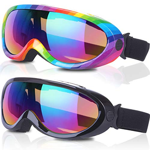 Skidglasögon, 2-pack, snowboardglasögon för barn, pojkar och flickor, ungdomar, män