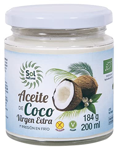 SOLNATURAL ACEITE DE COCO 200ml. BIO – convient à ceux qui recherchent une huile polyvalente à la maison, huile adaptée à un usage interne ou externe, contenance 200 ml et est conçu pour offrir un gra