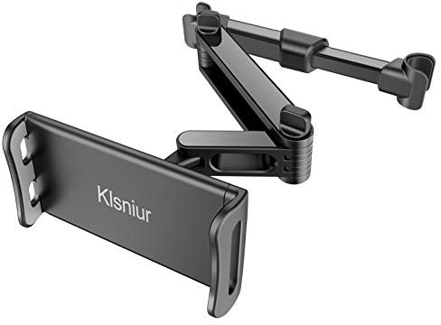 Klsniur Auto-Kopfstützenhalterung, Tablet-Kopfstützenhalterung, Auto-Rücksitz-Halterung, universal, um 360 ° drehbar, verstellbar für 15,2 cm - 26,7 cm Tablet, iPad, Air, iPad mini, Samsung Galaxy