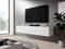 Furnix TV Kommode Zibo Fernsehschrank B160 x H35 x T32 cm - TV-Schrank hängender Lowboard Sideboard, 3 Ablagen mit Klappen, max. Belastung bis 30 kg, Wandmontage, Glänzend Weiß