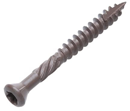 5mm Tornillos para Madera Auto-Roscantes Marrón Torx con Alta Protección Anticorrosiva C4 Uso Universal de la Cabeza Plana Pozi (Caja de 200 unidades) Tamaño: 5mm x 50mm