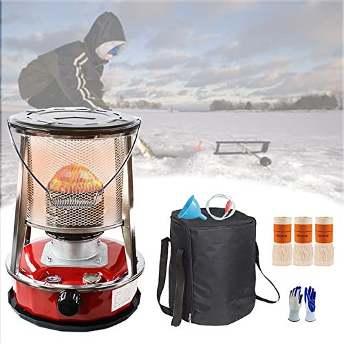 Petroleumheizung Für Innenräume, Tragbare Petroleumofen Ohne Strom, Hocheffiziente Petroleumkocher Brenner Ölheizung, Petroleum Heizung Für Outdoor Camping Zelte Terrasse,Red-4.6L-32×32×46cm