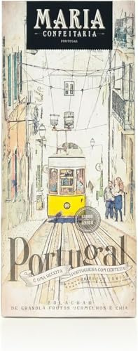 Biscotti di muesli, frutti rossi e chia, Maria Confeitária, confezione da 3 scatole da 150 g, fatti artigianalmente, ideali da accompagnare al tè, prodotto gourmet di origine portoghese.