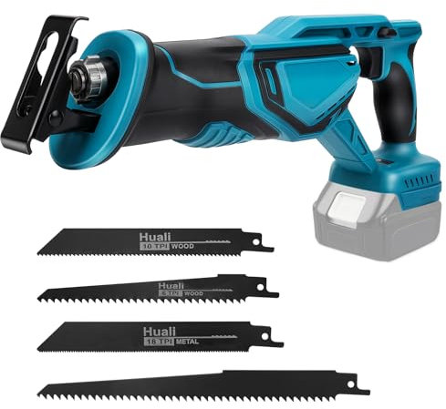 Sierra Sable Compatible Con Makita 18 V Batería(sin Batería), Con 4 Hojas De Sierra, 3200 Rpm, Sierra Eléctrica Para Madera De Velocidad Variable Para Cortar Madera, Metal Y PVC