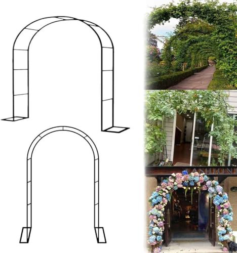 WCQSYY Arco De Jardin para Plantas Arco De Hierro Forjado para Plantas Trepadoras Arco De Rosales para Plantas Trepadoras,Negro,W3.5M*H2.2M